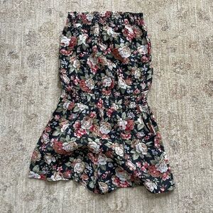 Mine Floral Black Strapless Romper